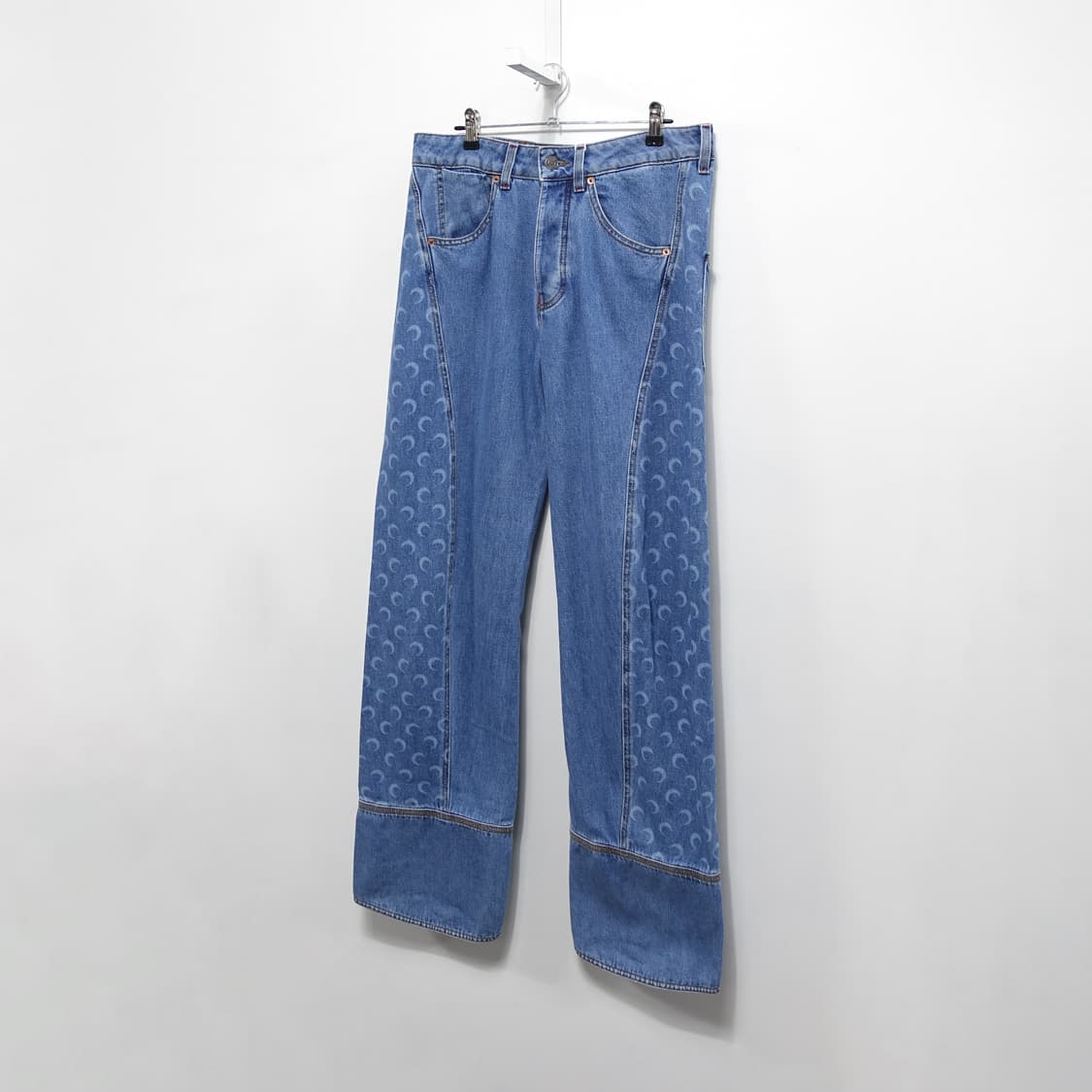 [46]MARINESERRE 마린세르 화이트라인 문패턴 데님팬츠 상품이미지3