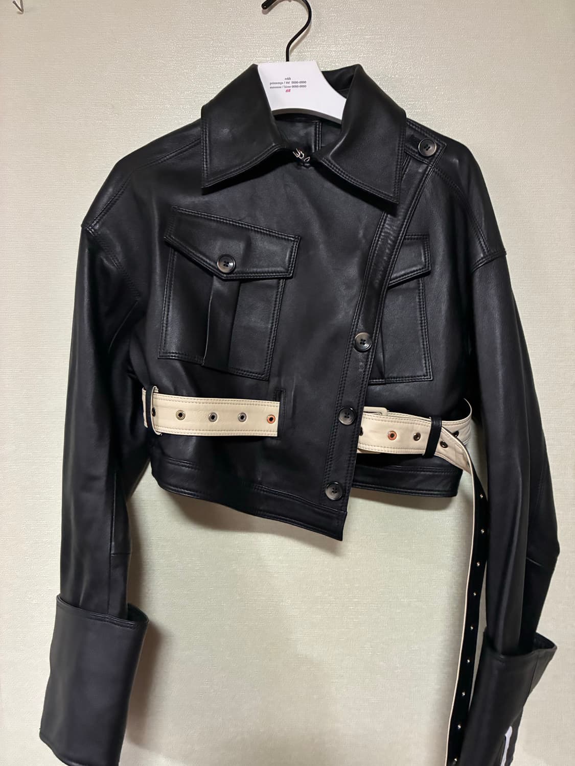 무배 H&M Rokh 콜라보 크롭트 레더 재킷 새상품 상품이미지1