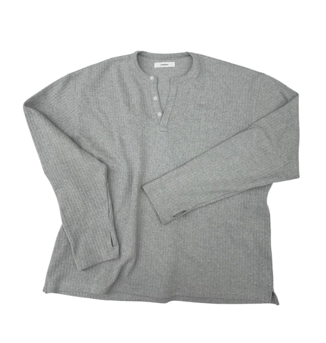 논노드 핑거홀 헨리넥 그레이 (1) 상품이미지1