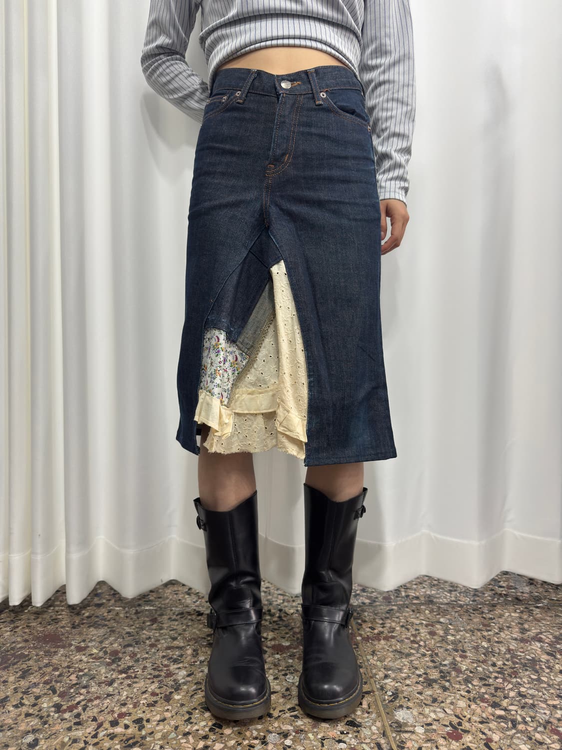 denim design skirt 상품이미지4