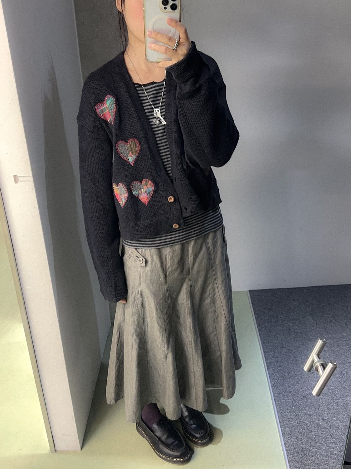 heart patch cotton cardigan 상품이미지4