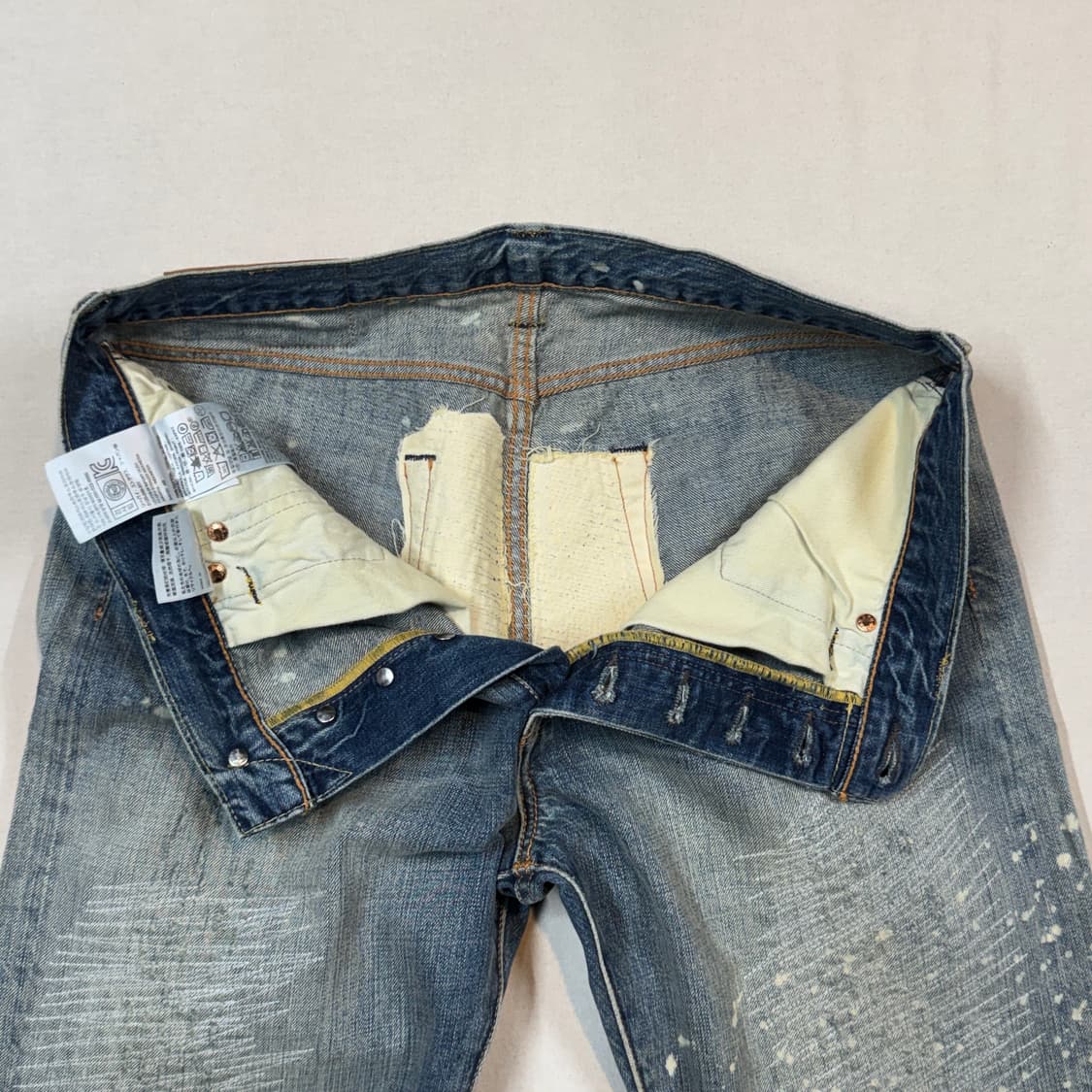 32inch) 리바이스 501 보로 데미지 워싱진 데님 청바지 상품이미지8