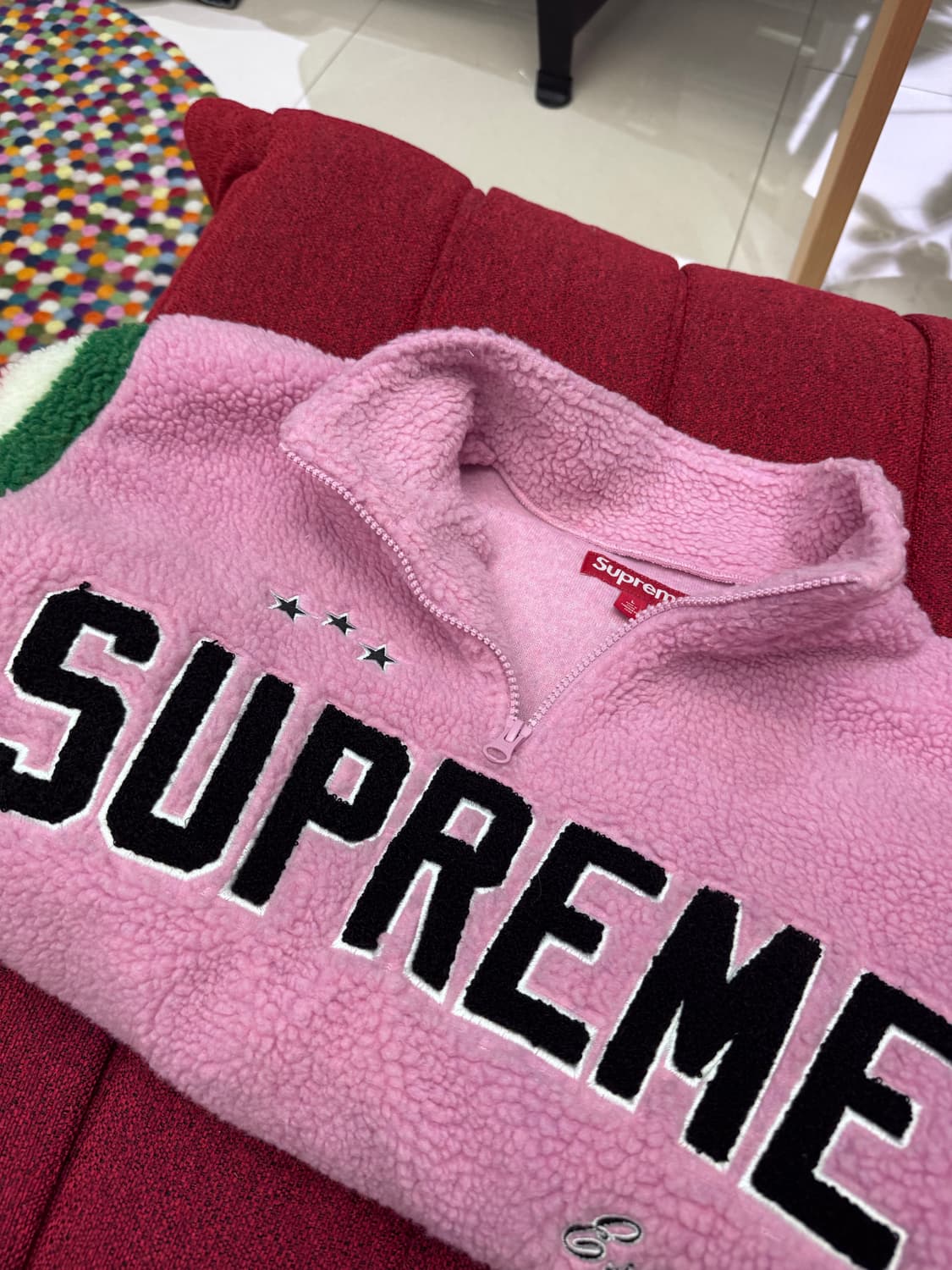 슈프림 아크로고 하프집업 후리스 핑크 상품이미지1