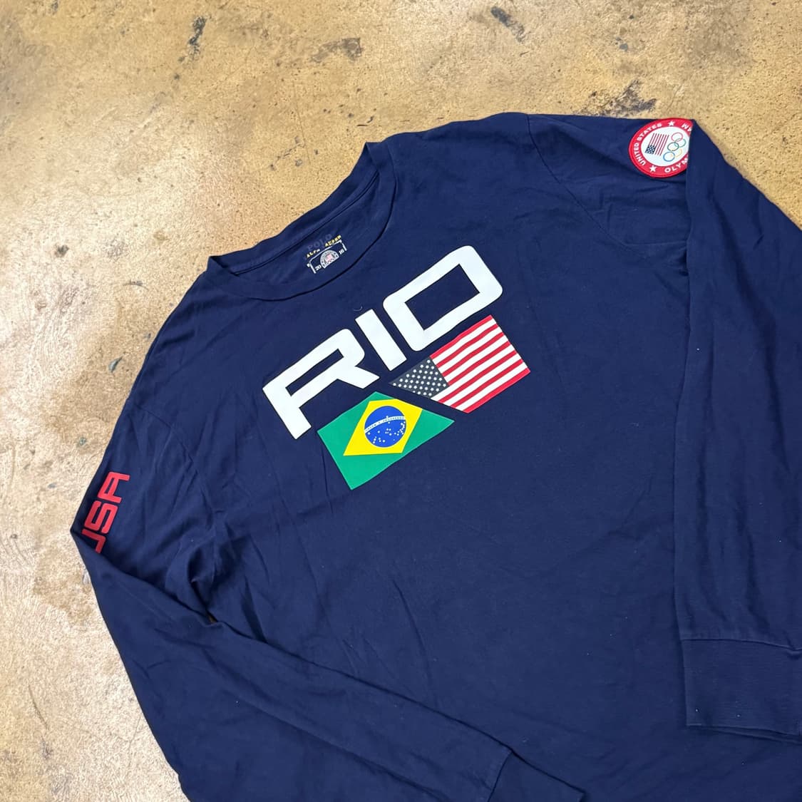 폴로 랄프로렌 네이비 리오 브라질 USA 올림픽 롱슬리브 긴팔 상품이미지2