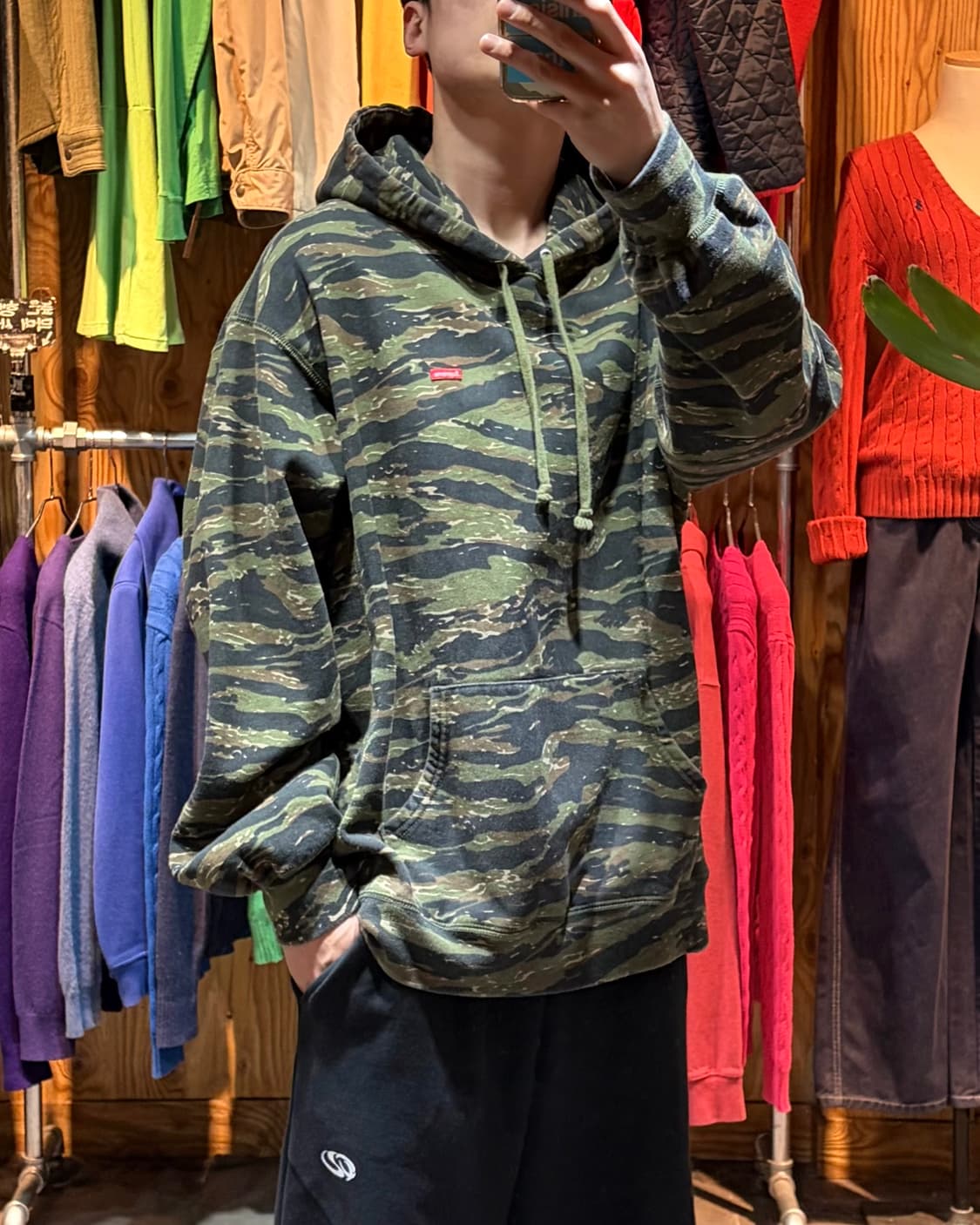 XL SUPREME 슈프림 타이거 카모 미니 박스로고 후드티 상품이미지1