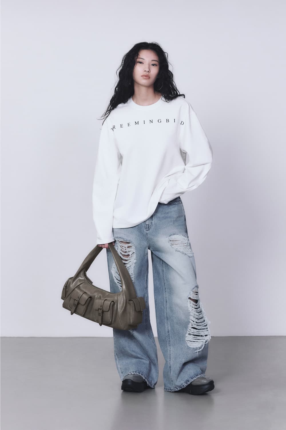 트리밍버드 스크래치 데미지 데님 팬츠 블루 상품이미지3