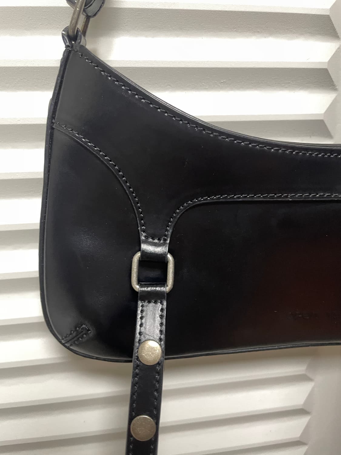 Open Yy Garter Belt Leather Bag Black 상품이미지5