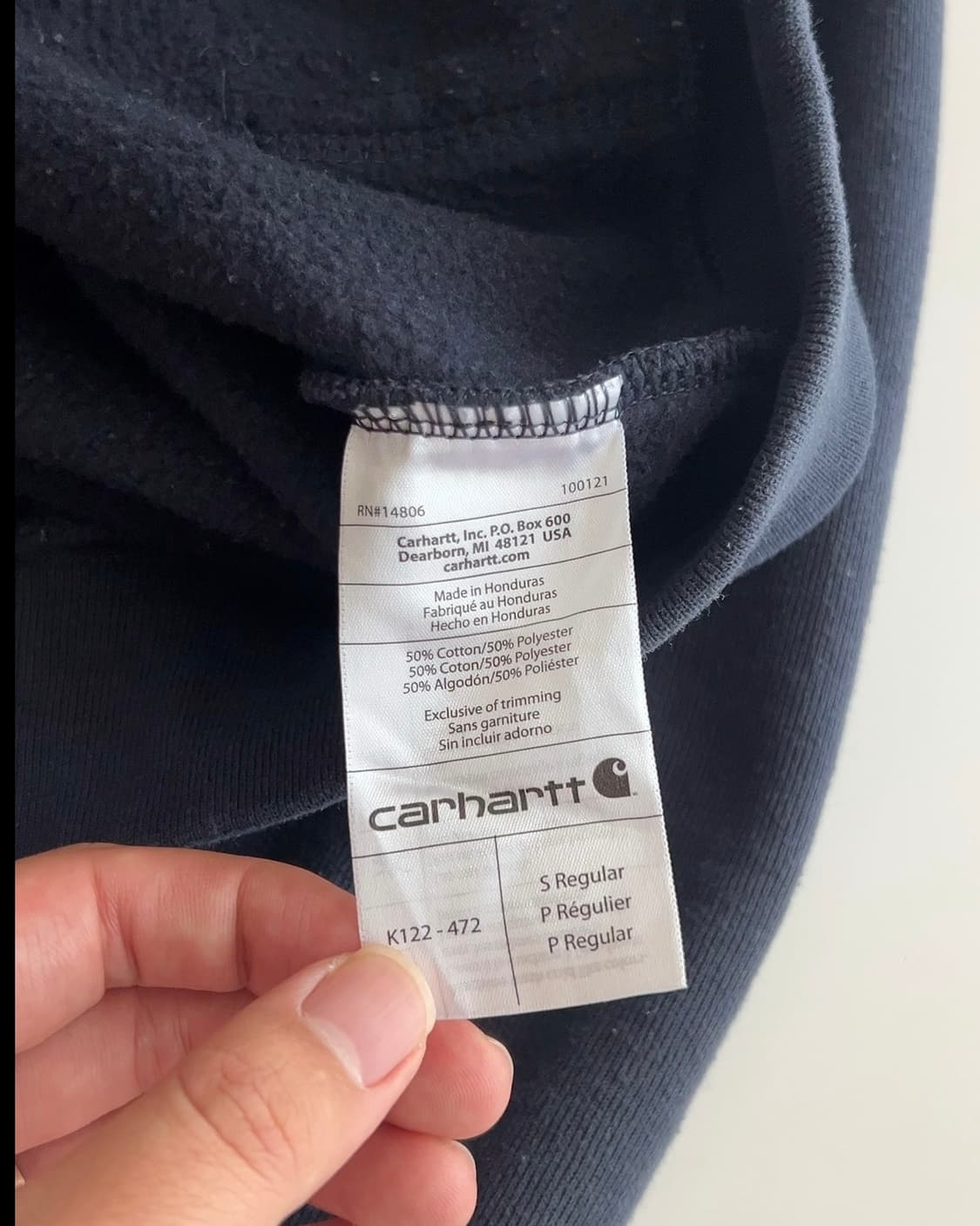 칼하트 네이비 후드 집업  S 상품이미지4