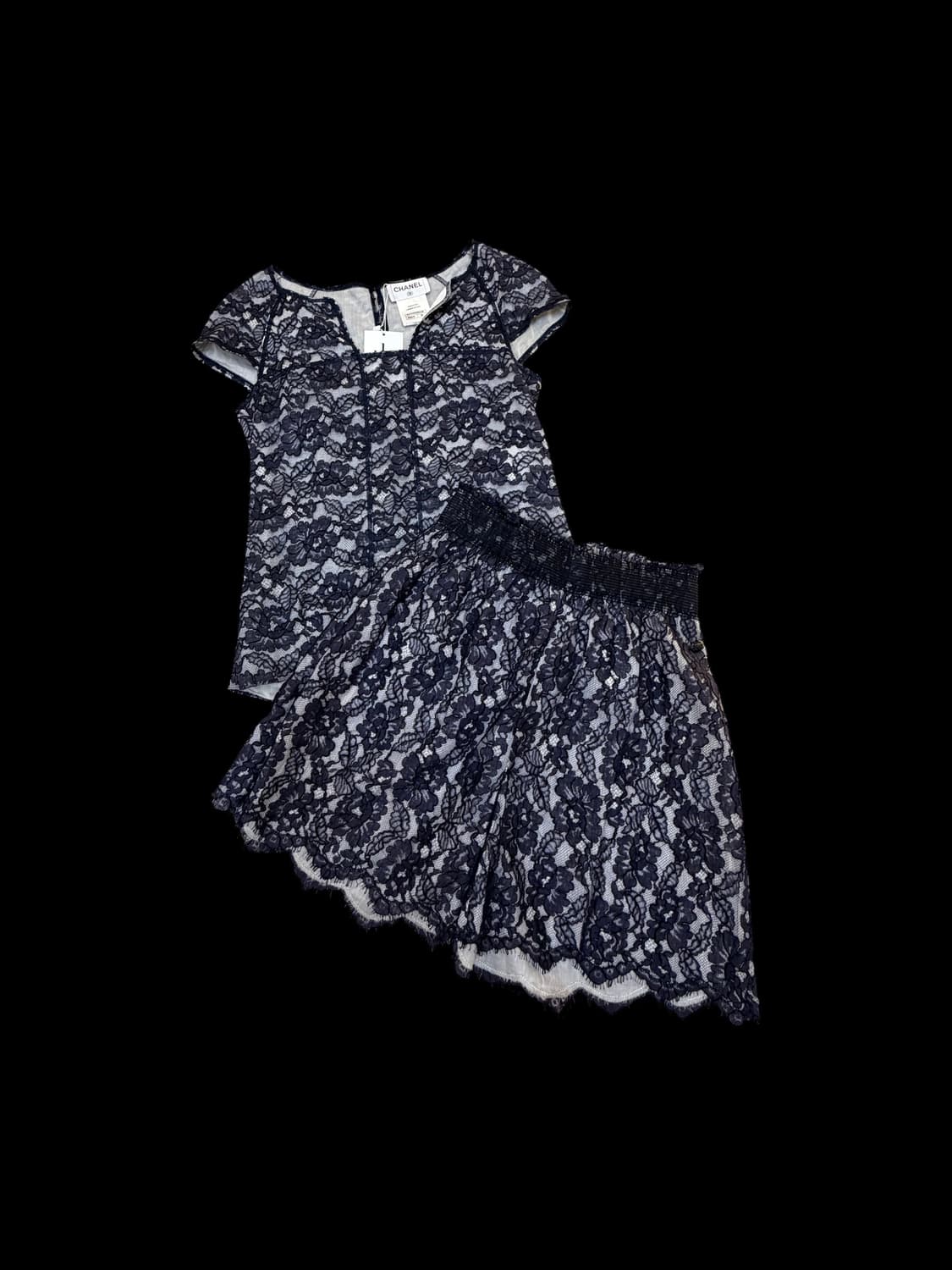 샤넬 레이스 셋업 탑 & 스커트 셋업 상품이미지1