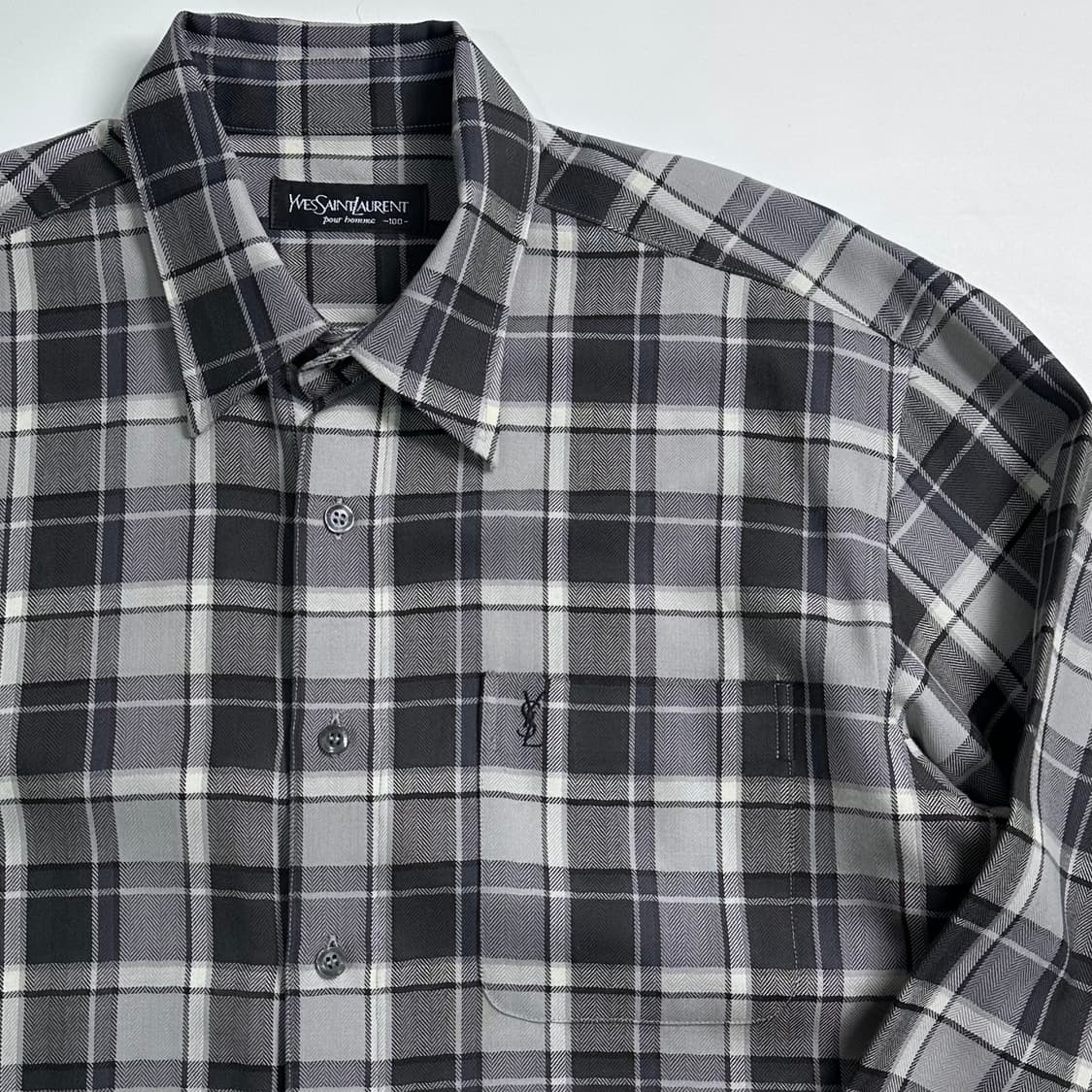 90s YSL 입생로랑 체크 셔츠 상품이미지3