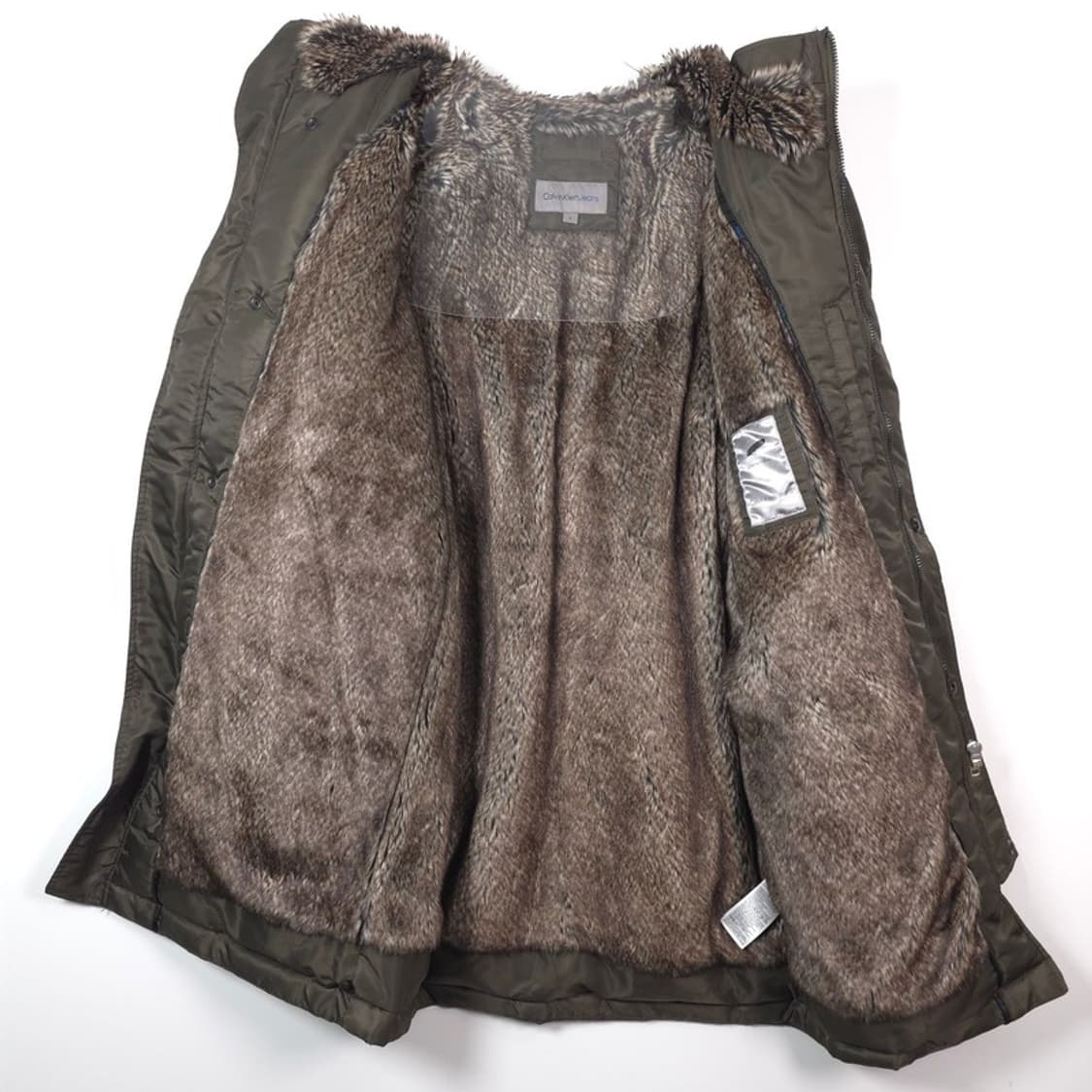 캘빈클라인 진스 퍼안감 다운 롱패딩 카키 S 상품이미지6