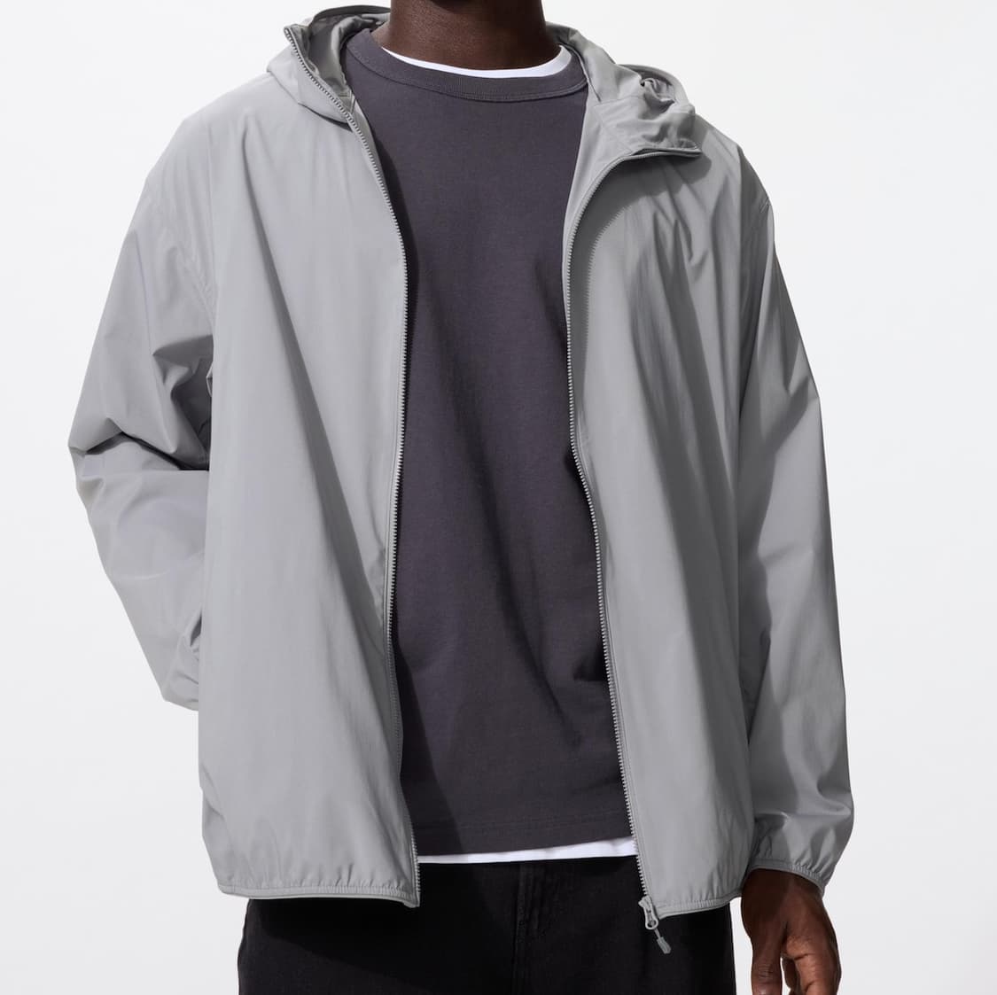 유니클로 남성용 포켓터블 UV 프로텍션 파카 그레이, L 상품이미지2