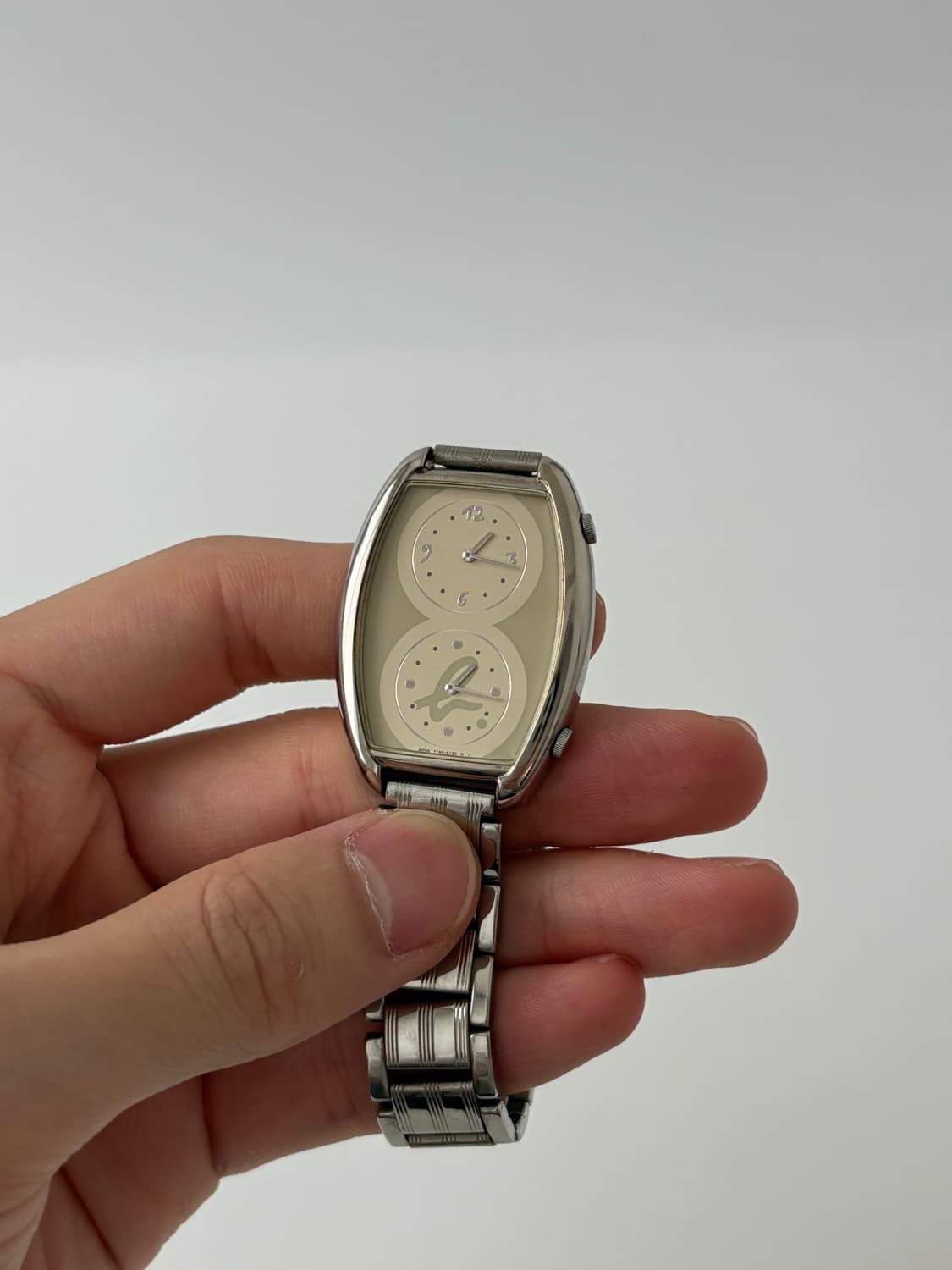 dual time silver square ladies quartz 상품이미지2