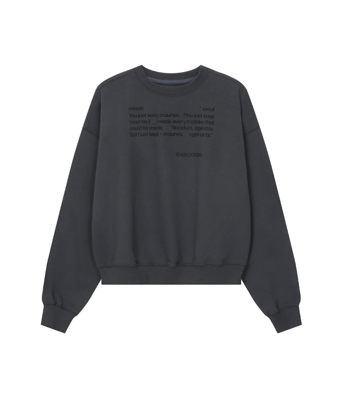 미세키서울 쿼트 스웻셔츠 차콜 상품이미지1