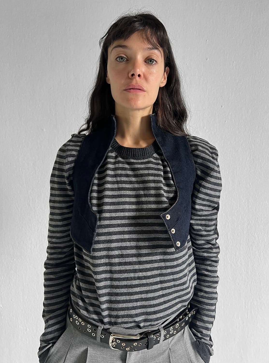 [S,M]기마구아스 Diego 스트라이프 니트/그레이 상품이미지9