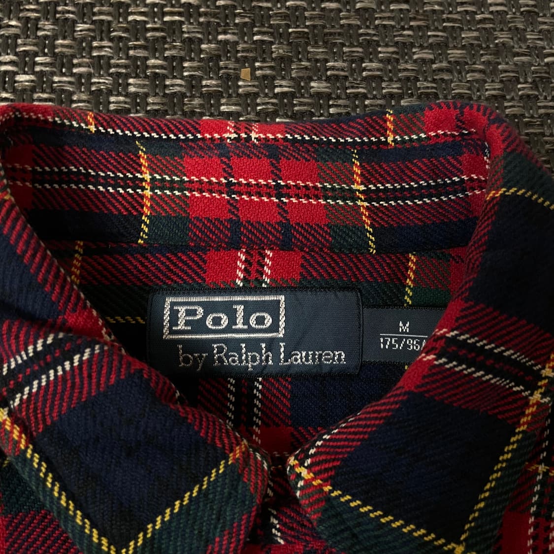 폴로 랄프로렌 레드 그린 네이비 체크 패턴 긴팔 셔츠 M 상품이미지4