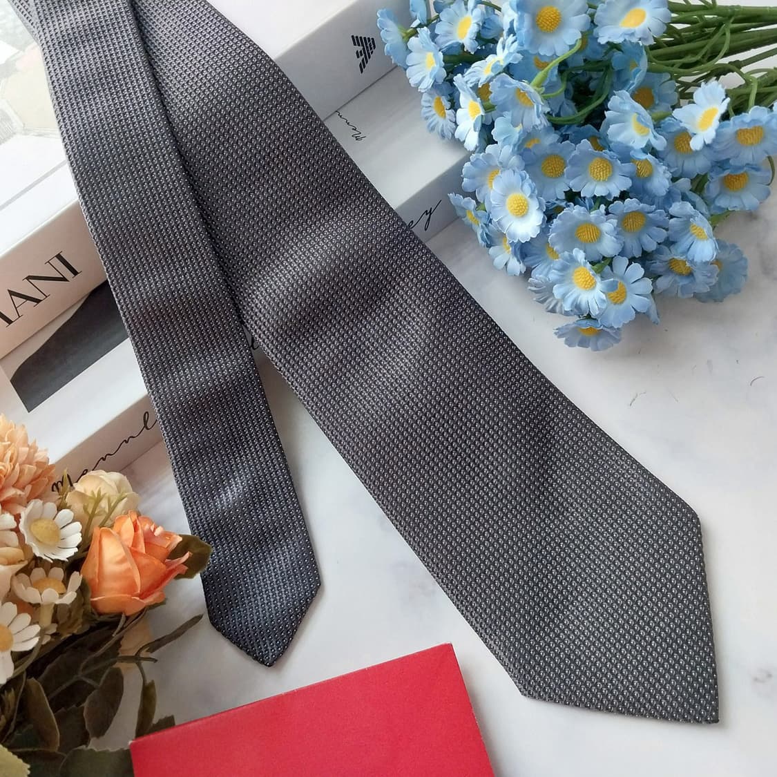 아르마니 꼴레지오니 실크&폴리 넥타이 8.2cm A+등급 K1455
 상품이미지2