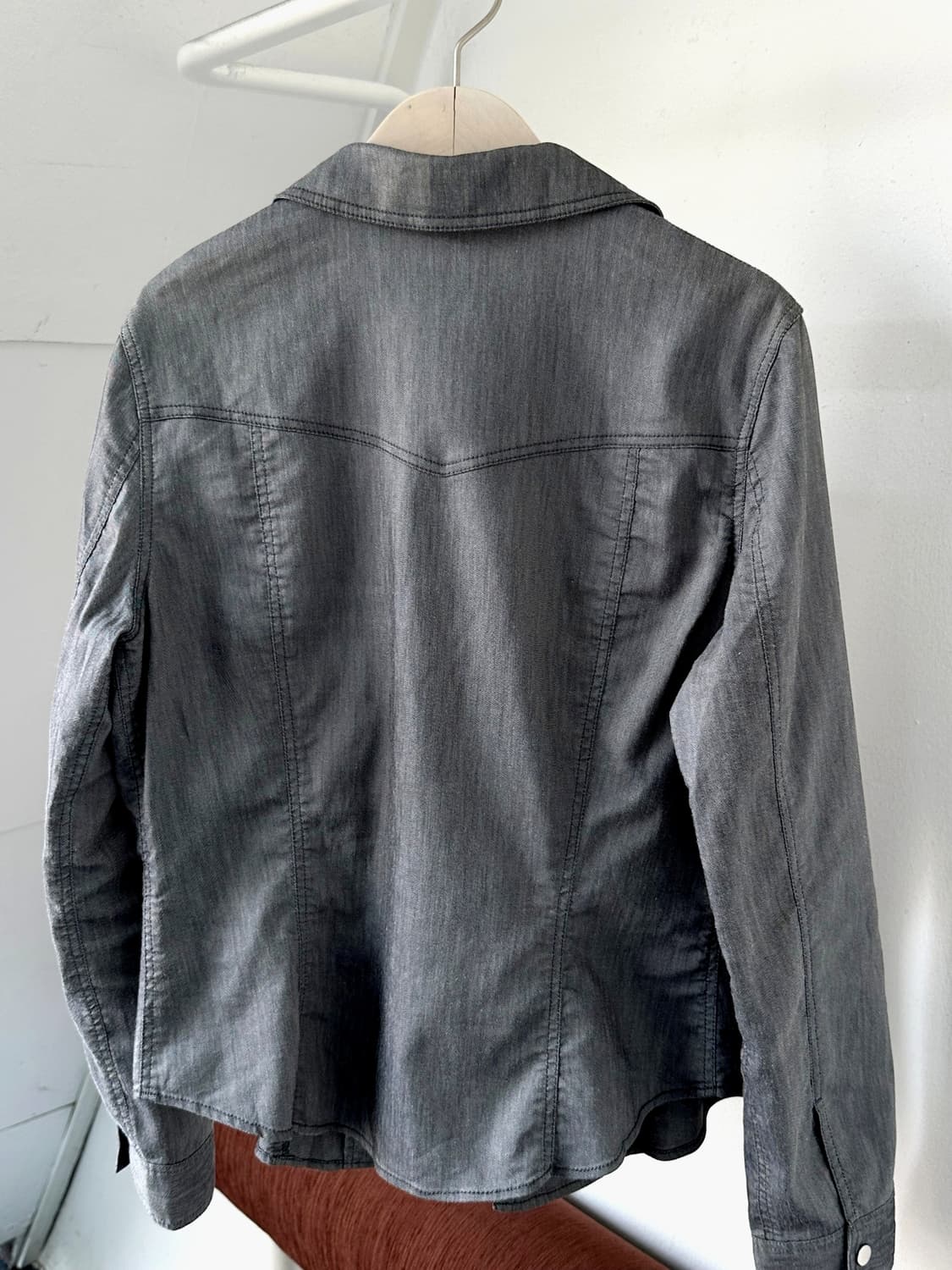 Stretched cotton linen western shirt 상품이미지8