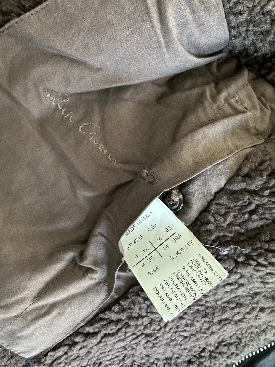 릭오웬스 09fw 램스킨 하이넥 시어링 무스탕 상품이미지8