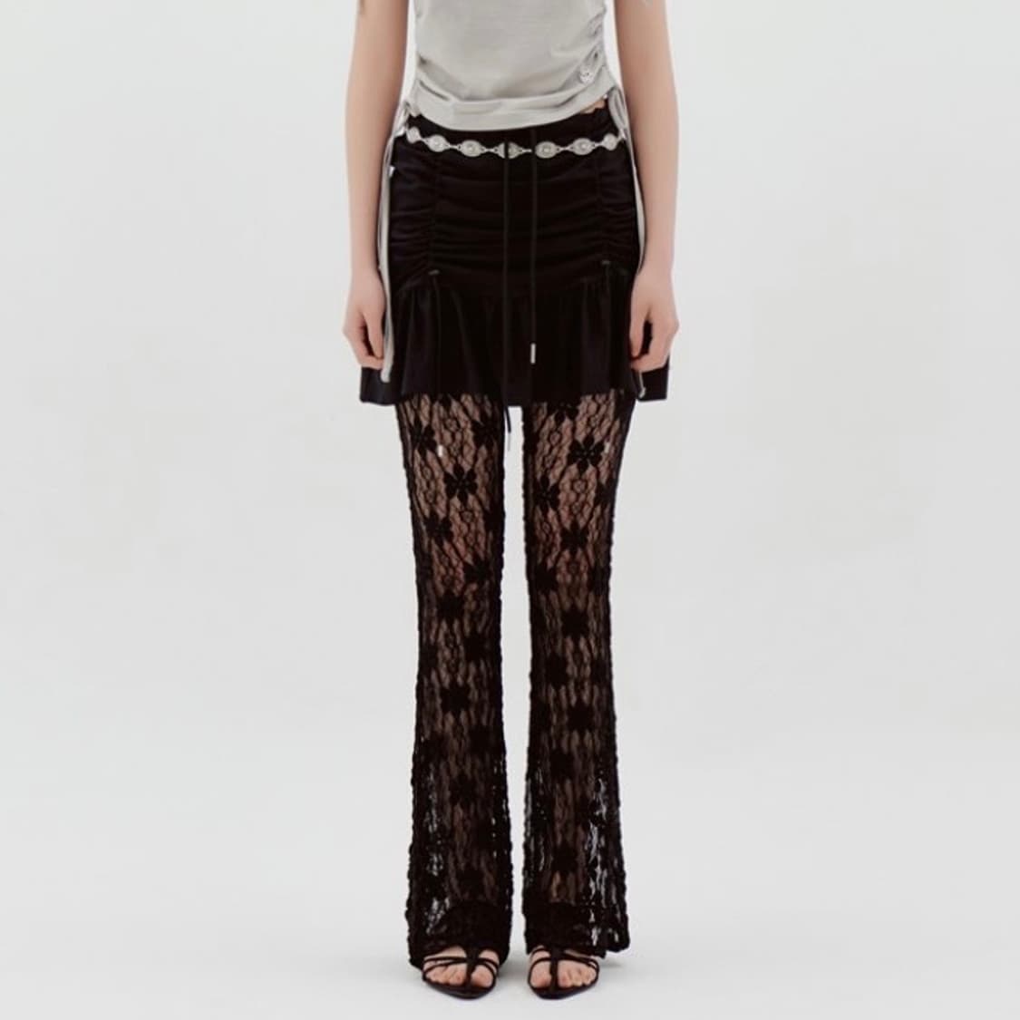 라라폭스 레이스 스커트 팬츠 LACE SKIRT PANTS BLACK 상품이미지1
