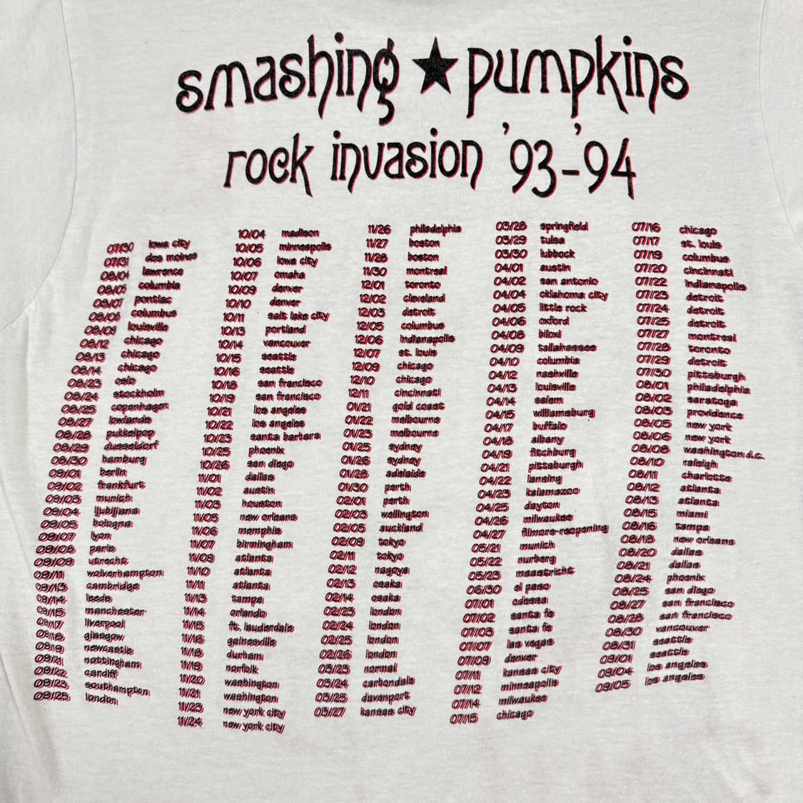 빈티지 90s Smashing Pumpkins 스매싱펌킨스 스마일 티셔츠 상품이미지4