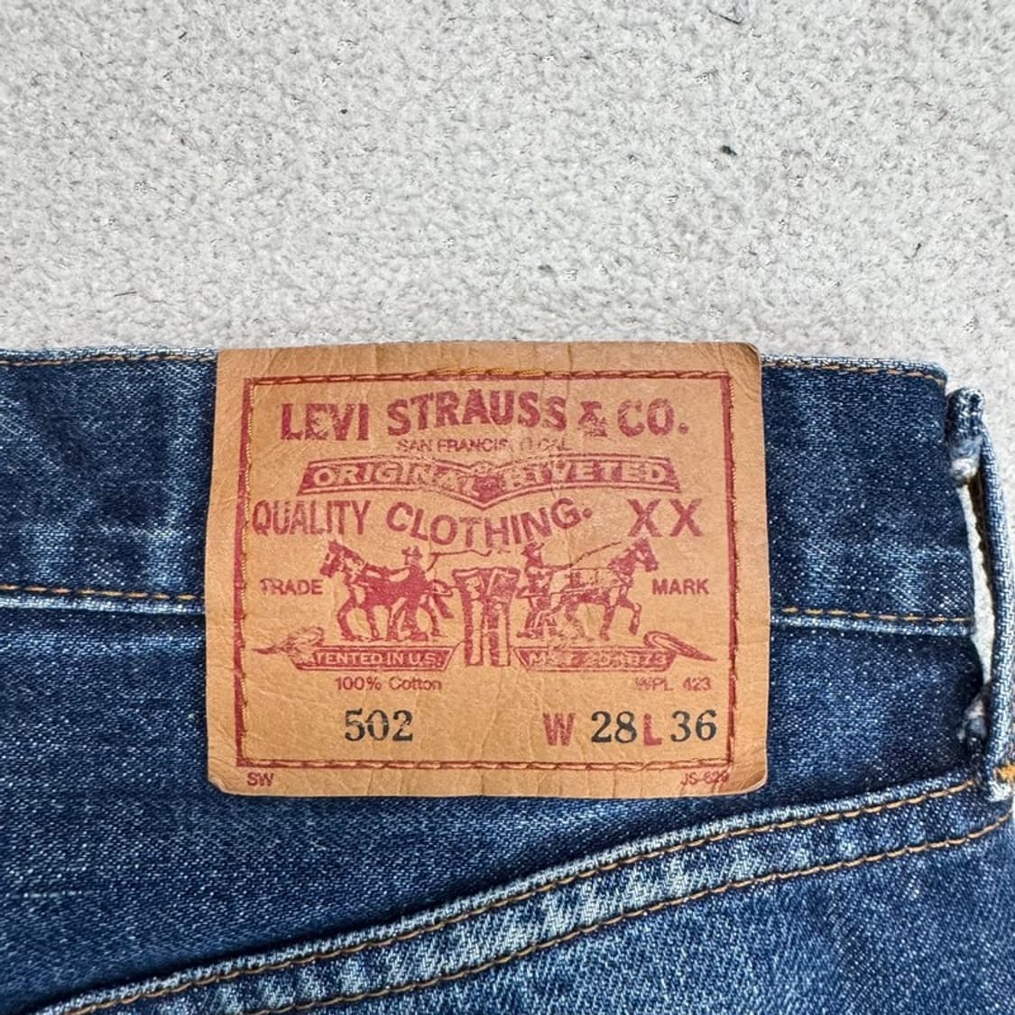 LEVI'S 502 워싱 데님팬츠 W28L36 상품이미지4