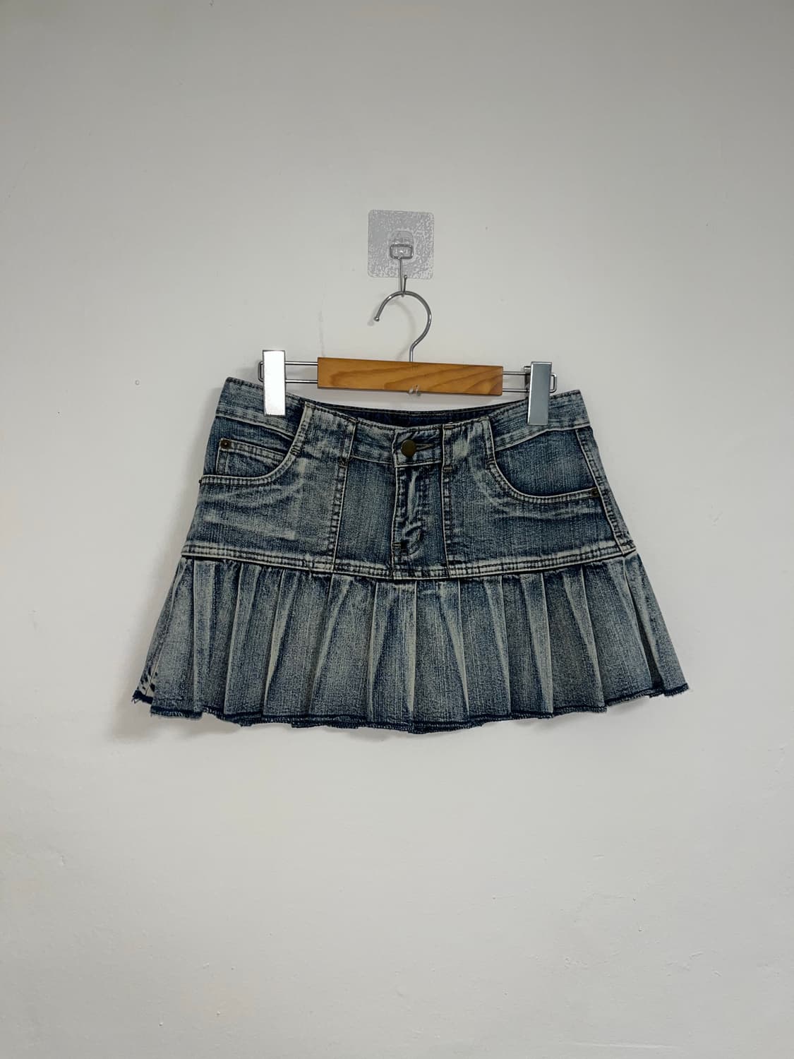 00‘s 데님 플리츠 스커트 상품이미지1