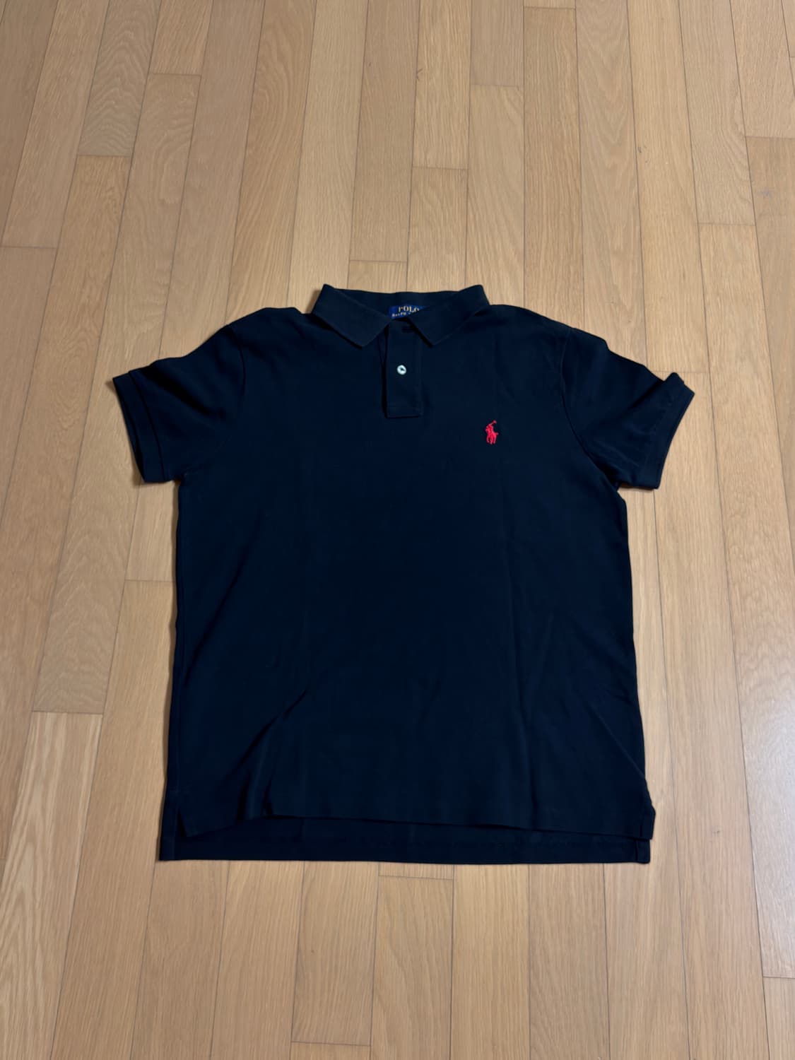 폴로 랄프로렌 남성 블랙 슬림핏 카라티 M 상품이미지1