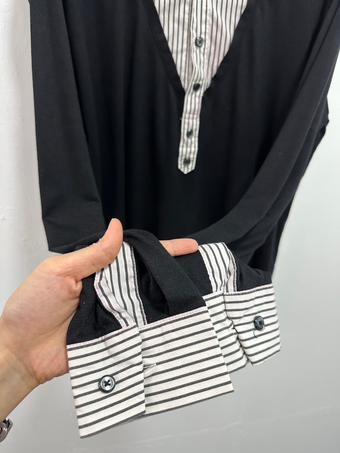 BOYS homme fake shirts layered sleeve 상품이미지4