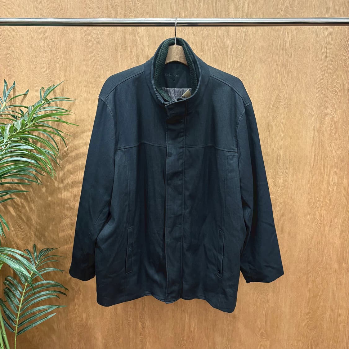 캘빈클라인 하이넥 자켓 더블 집업 퀄팅 안감 디테일 디테일 블랙 상품이미지1