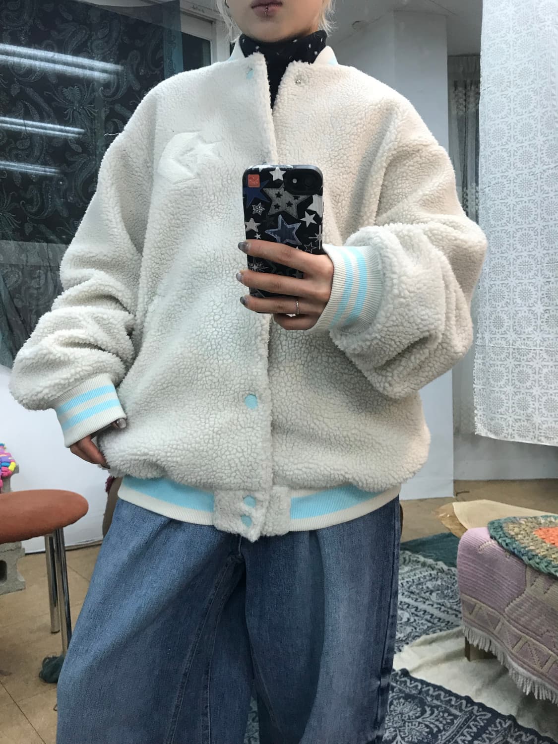 컨버스 후리스 블루종 자켓  상품이미지2