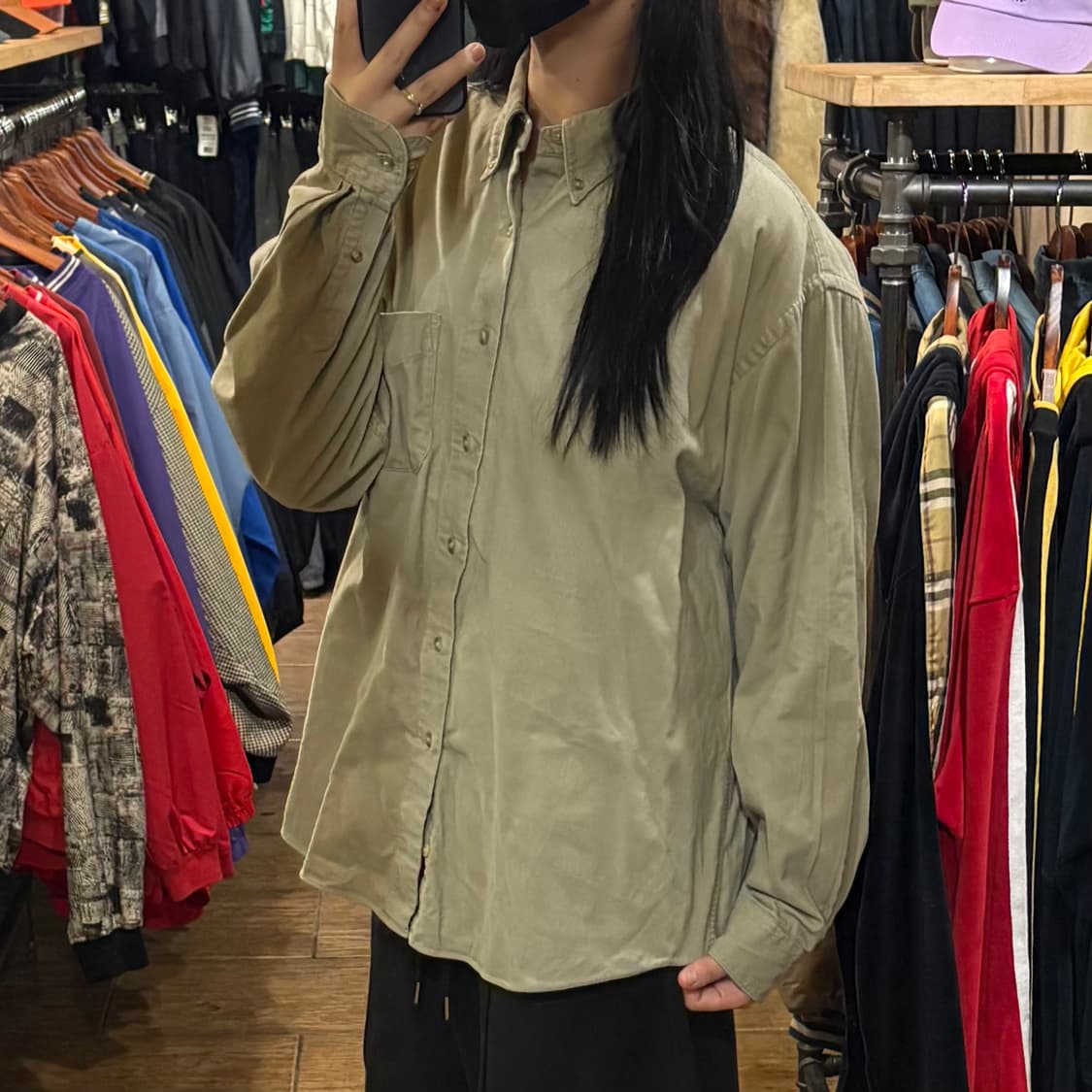 [HI] Carhartt 칼하트 코듀로이 긴팔 셔츠 아이보리 상품이미지3