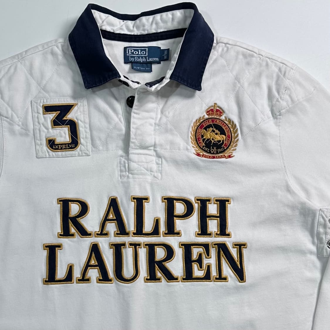 폴로 엠브로이드 화이트 럭비 셔츠 상품이미지3