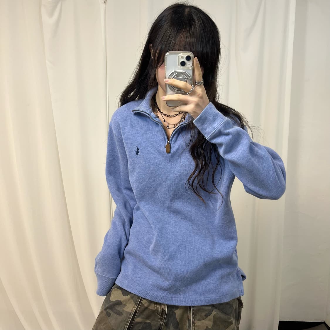 Polo Lavender Half-zip Knit 상품이미지2