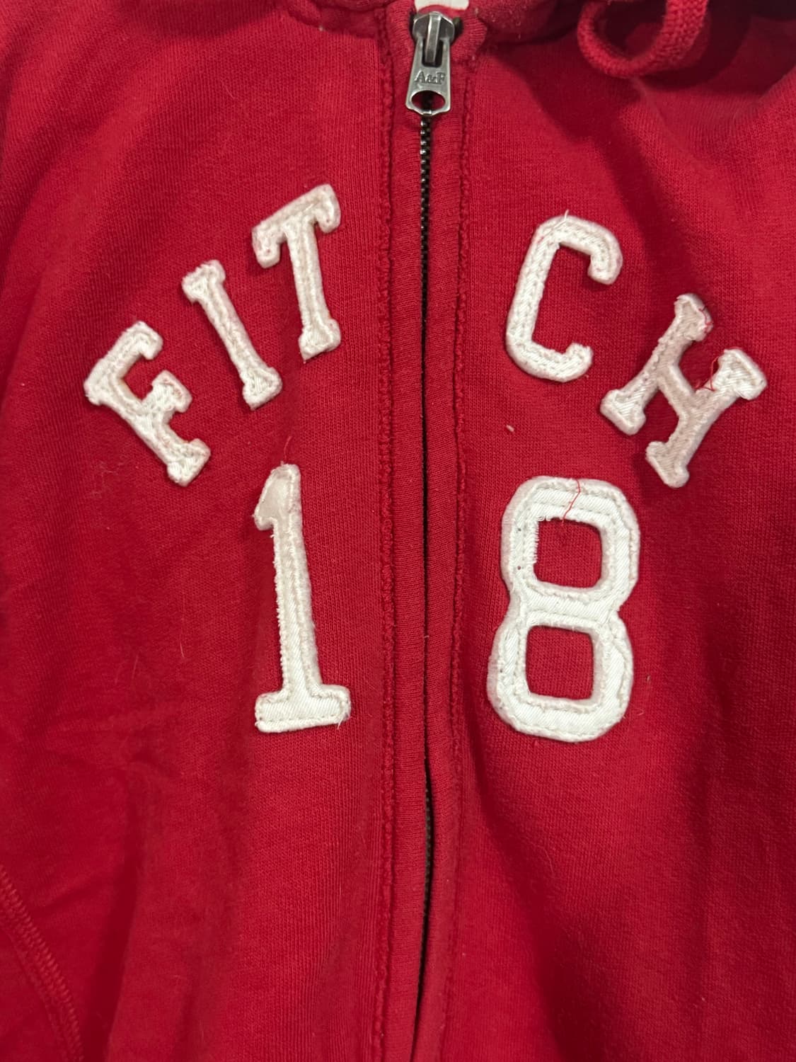 아베크롬비 레드 후드집업 S 상품이미지3