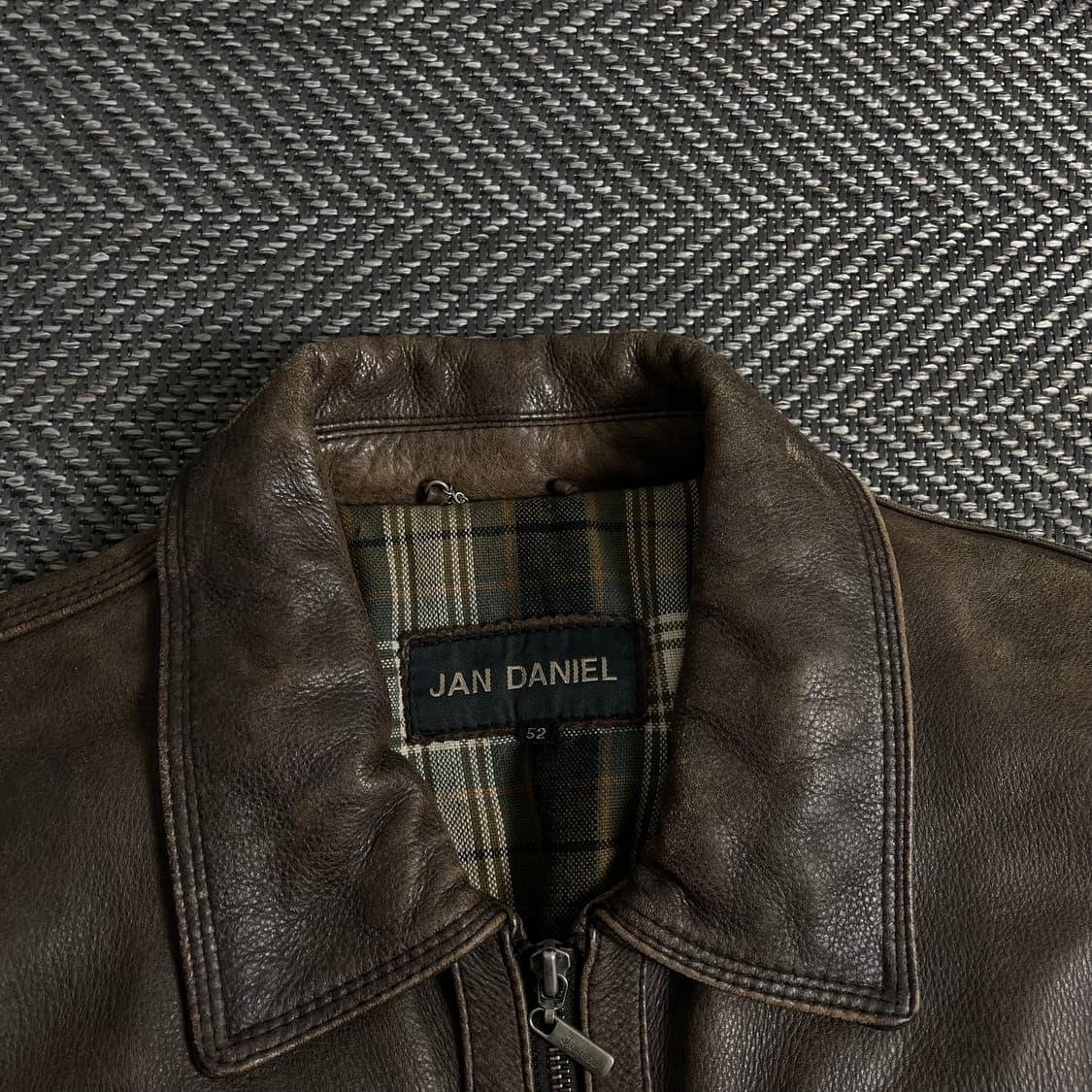 Jan daniel 워시드 카우 가죽 레더 자켓y 3894 상품이미지8