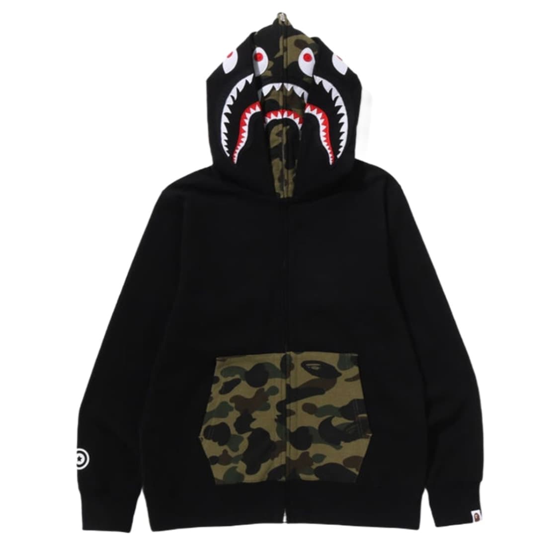 베이프 1st 카모 샤크 풀 집 더블 후드 블랙 xl 상품이미지2