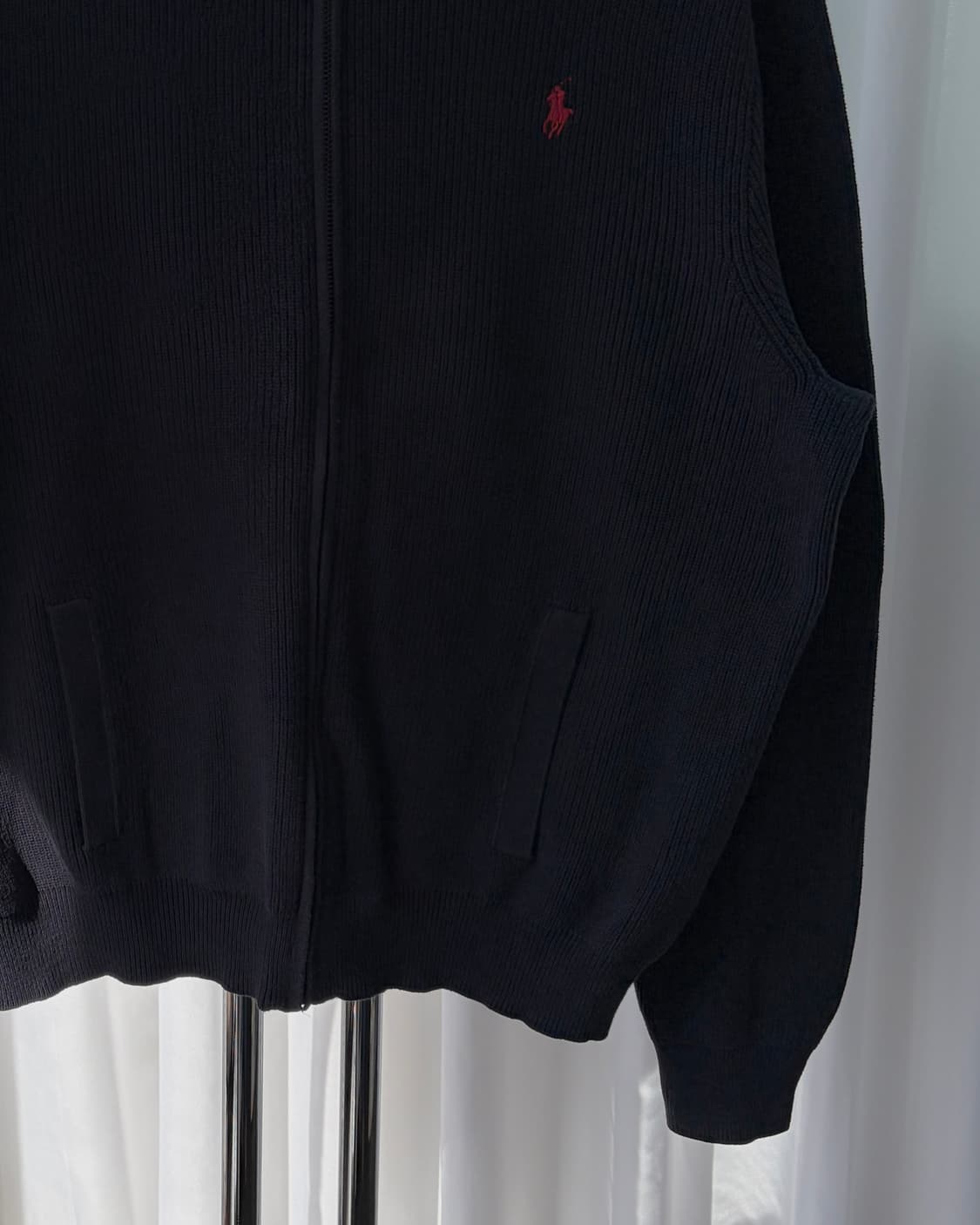 [XL]폴로 랄프로렌 코튼 니트 집업 navy 상품이미지6