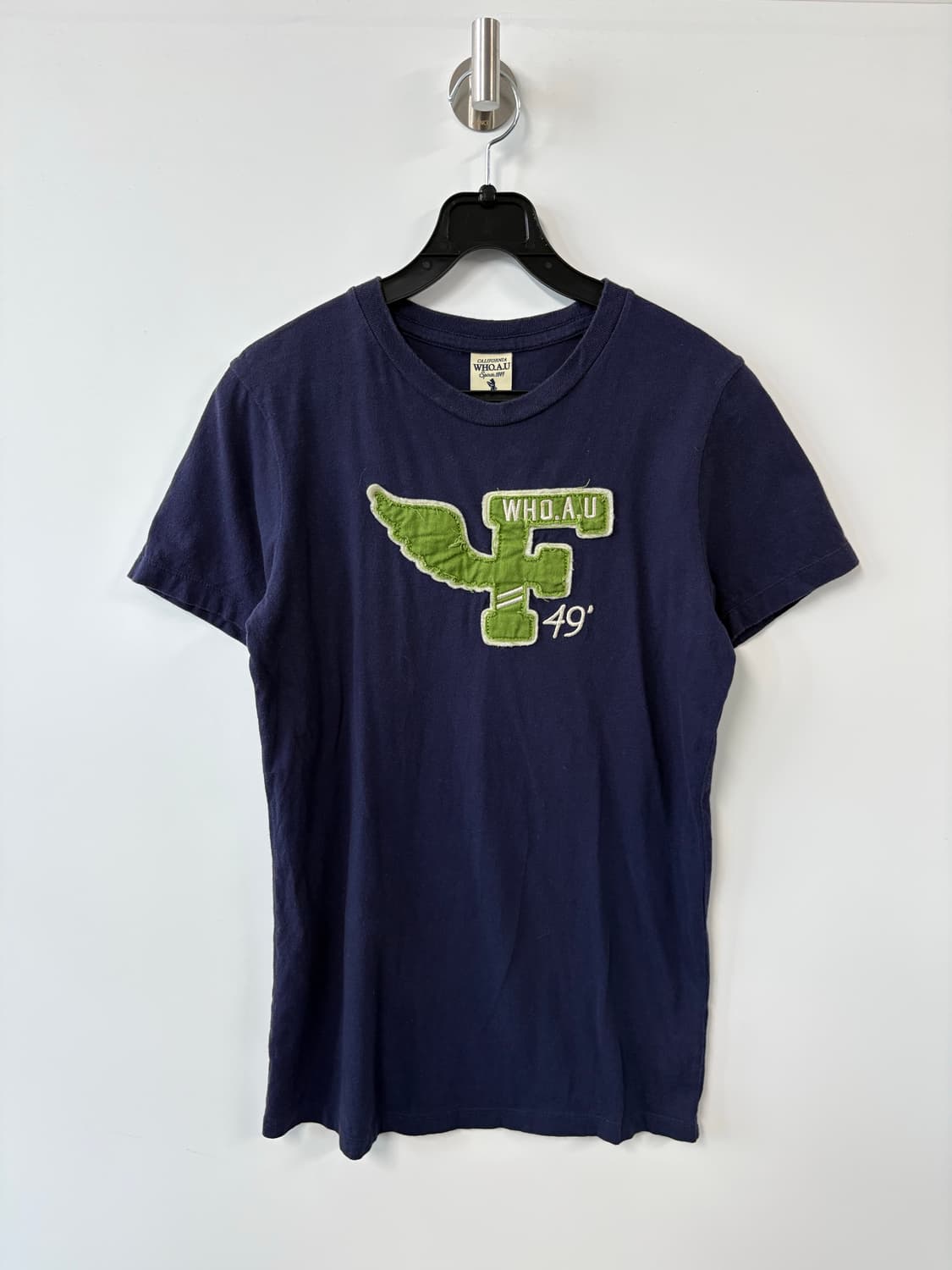 후아유 y2k 네이비 반팔 티셔츠 상품이미지2