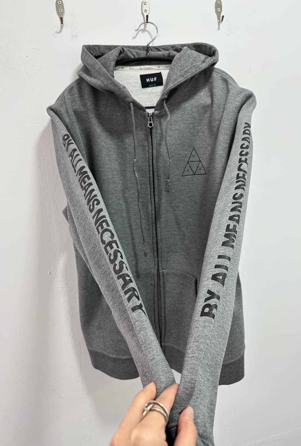 HUF 소매 레터링 후드집업 상품이미지4