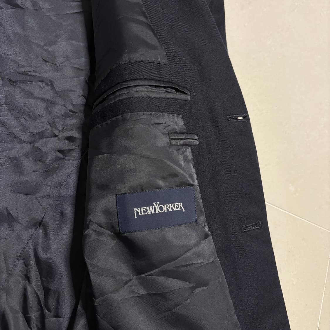 정품 뉴욕커 금장 울 블레이저 자켓 다크네이비 상품이미지9