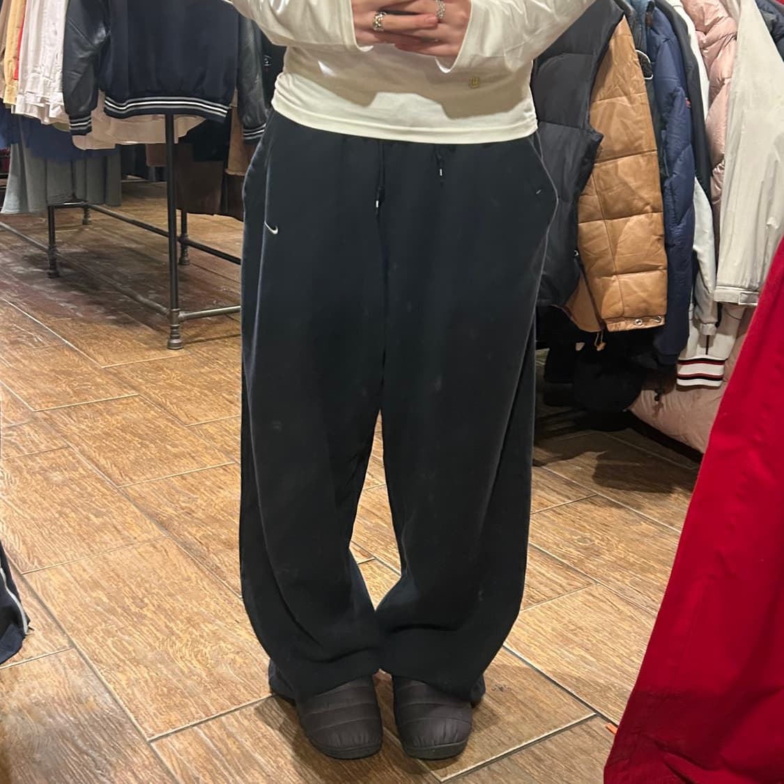 [HI] 나이키 와이드 트레이닝 팬츠 블랙 상품이미지1