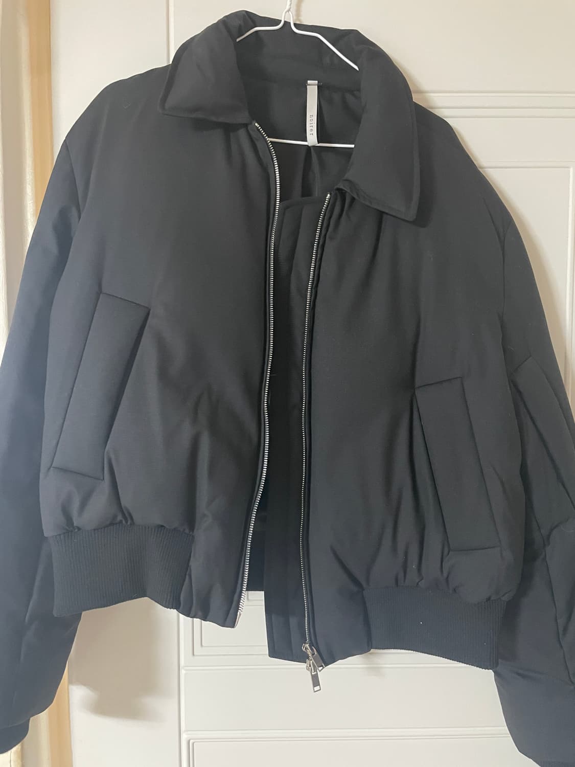 노이어 울 크롭 블루종 블랙 (50) 상품이미지4