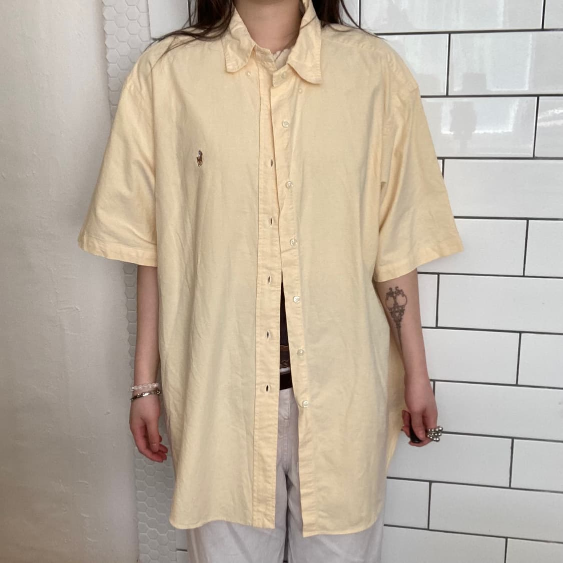 폴로 랄프로렌 클래식 핏 옐로우 반팔 셔츠 상품이미지4