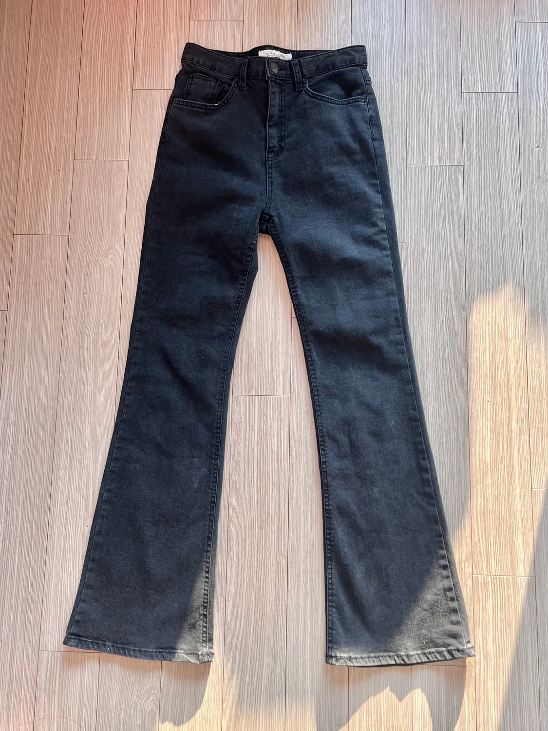 하이웨스트 그레이시 다크 데님 스트레이트 부츠컷 팬츠 S 상품이미지2