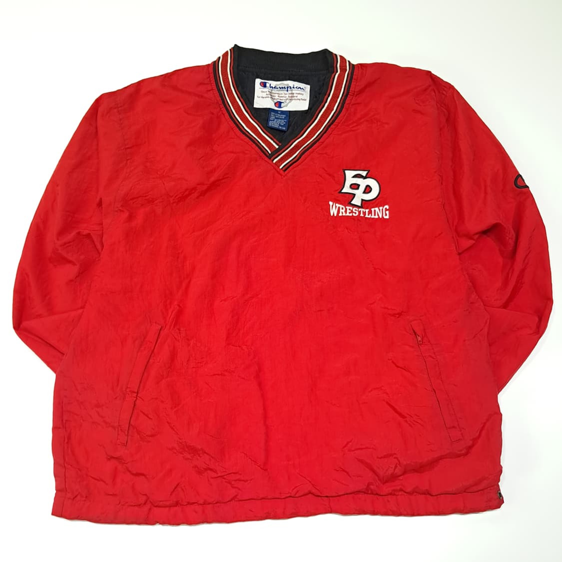 CL650 M 챔피언 90s  레드 바람막이 웜업 자켓 상품이미지1