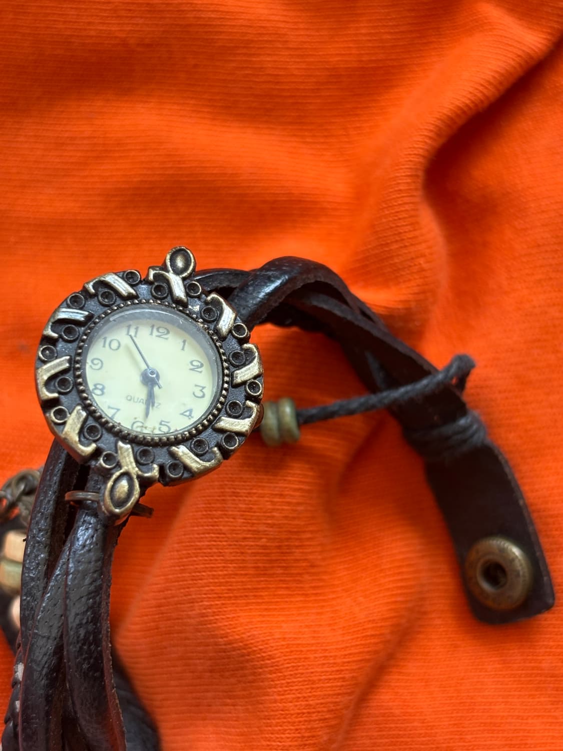 vintage leather wrap bracelet watch 상품이미지3