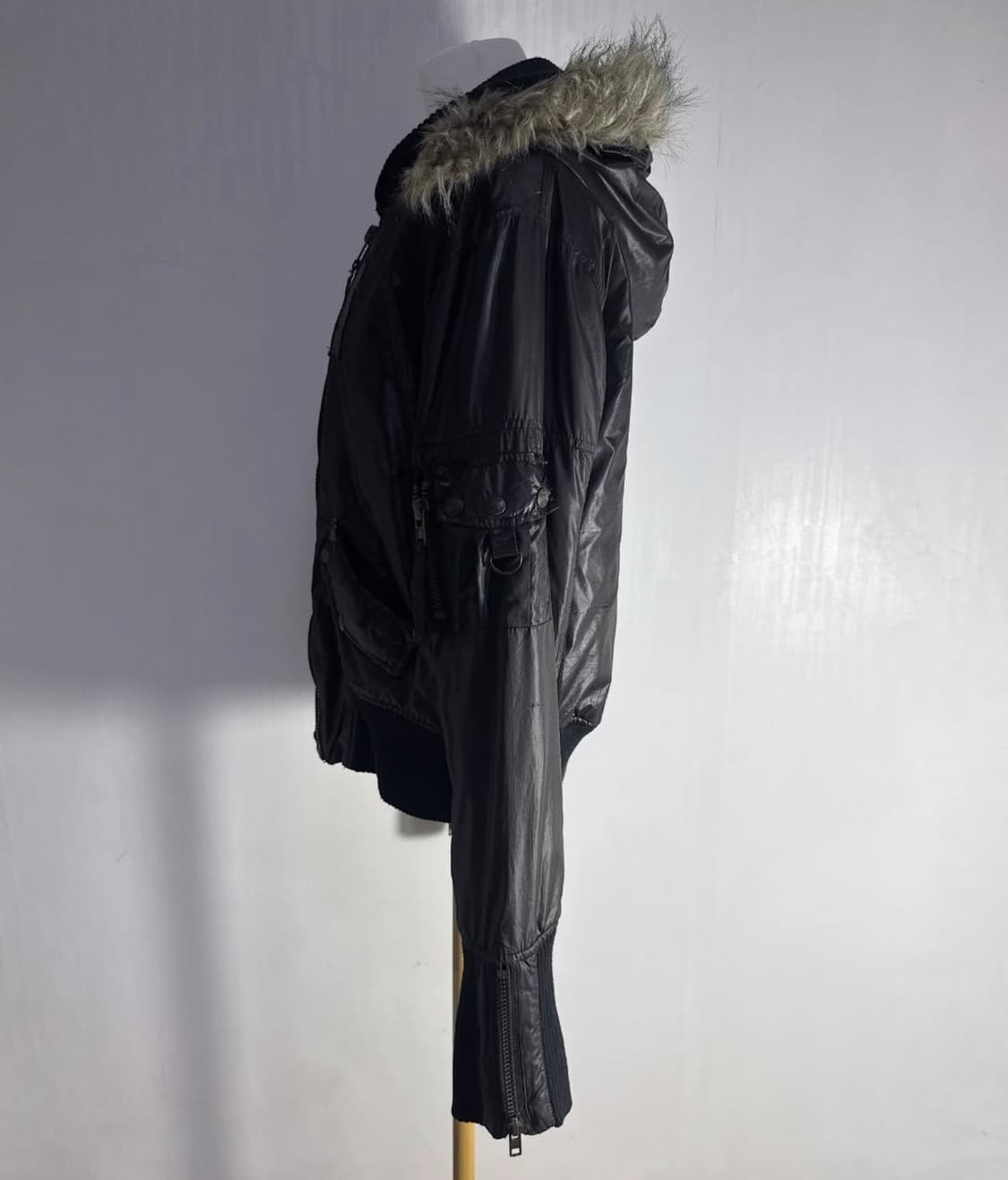 Agate label 퍼 트리밍 후드 MA-1 상품이미지3