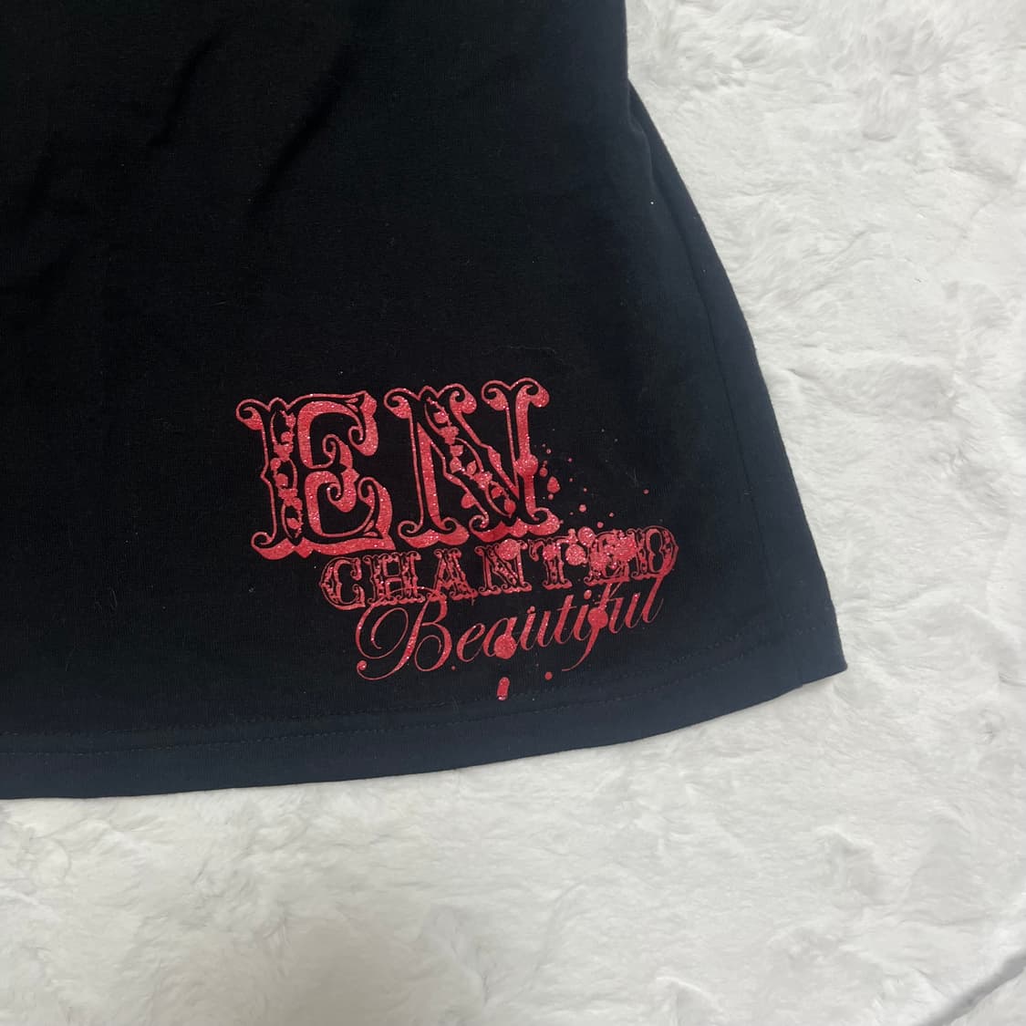 펑크 y2k 프린팅 큐빅 딱붙티 반팔 상품이미지4