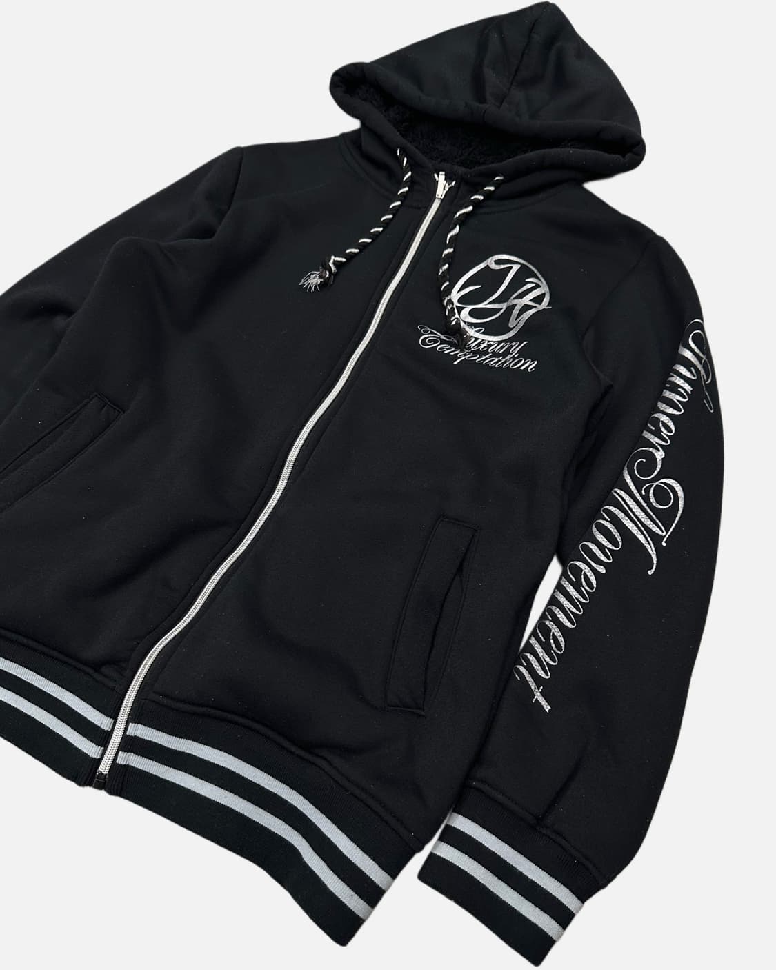 silver logo fur lining hood zip-up 상품이미지3